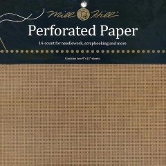 14 COUNT ANTIQUE BROWN PERFORATED PAPER - 2 PER PACK